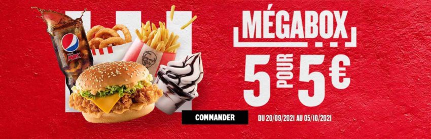 KFC MEGABOX 5 PRODUITS 5€