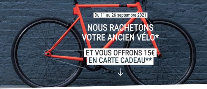 15€ en plus pour toute revente de vélo chez Décathlon